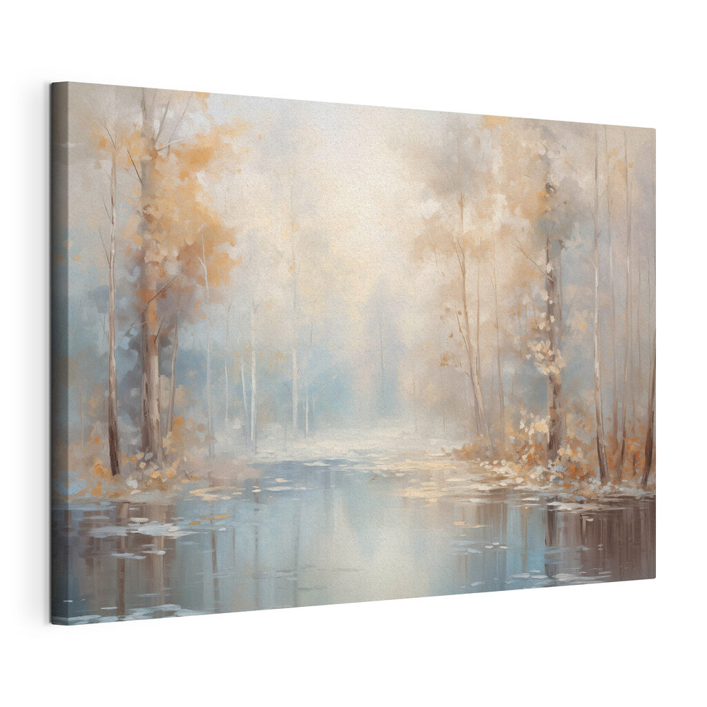 Water with trees and leaves
