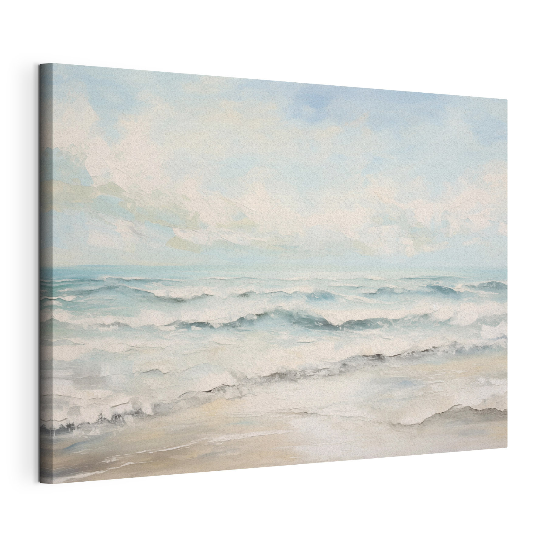 Painting of waves on a beach