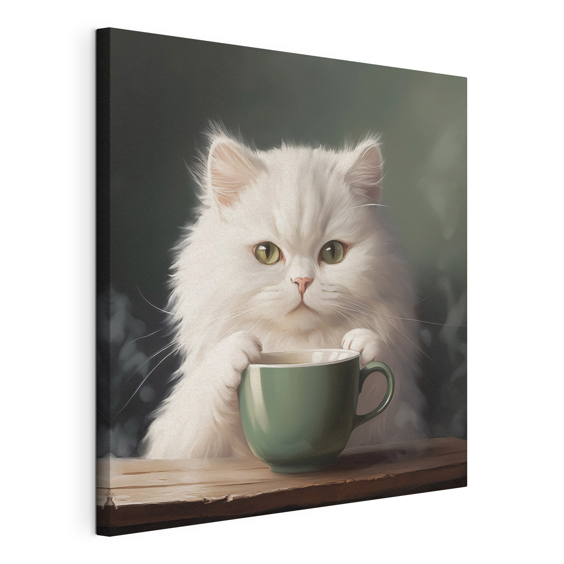Cat holding a cup