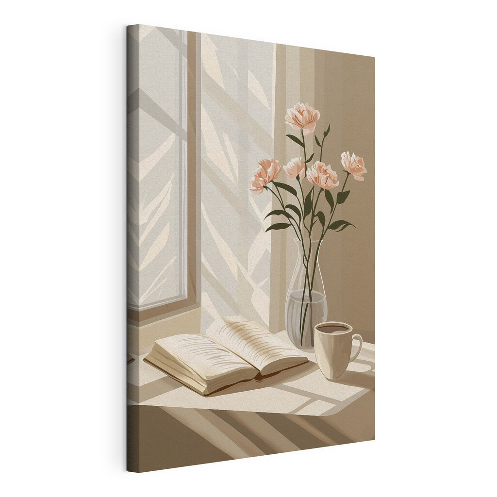 Book and a vase with flowers Book and a vase with flowers
