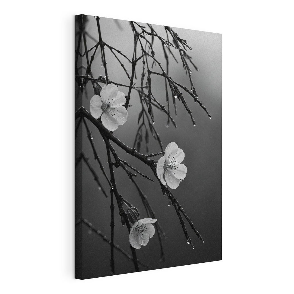 Delicate blooms beneath gentle rain Delicate blooms beneath gentle rain
