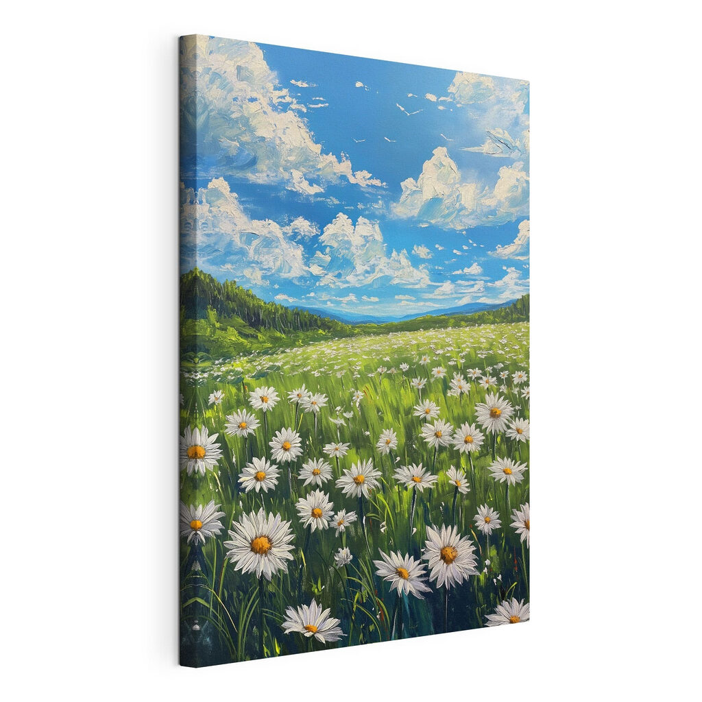 Field of flowers and trees