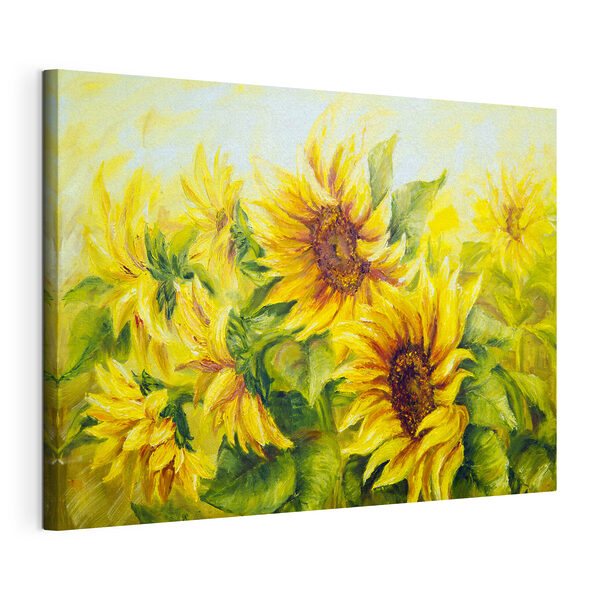 A painting of sunflowers