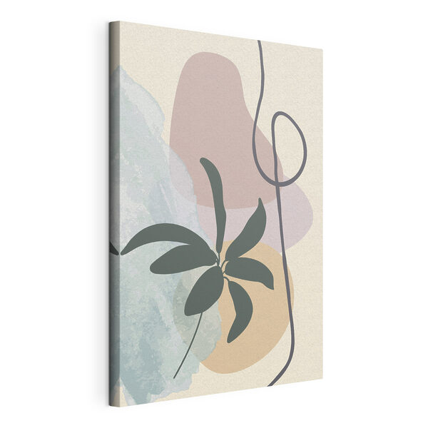 Plant with leaves and a spiral