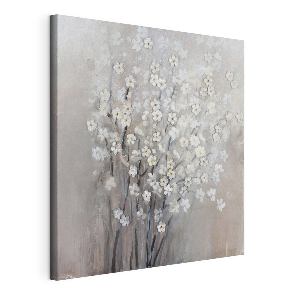 A painting of white flowers
