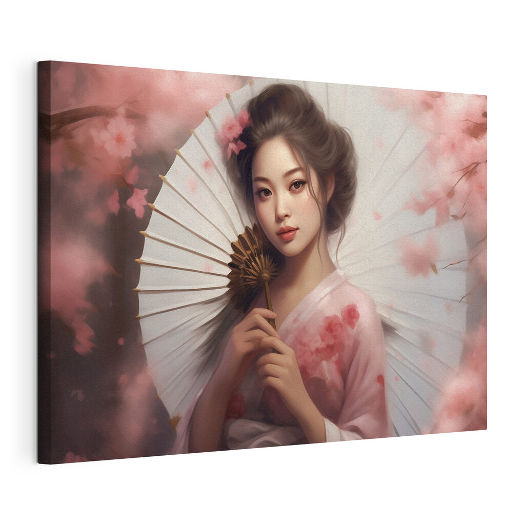 A woman holding a fan