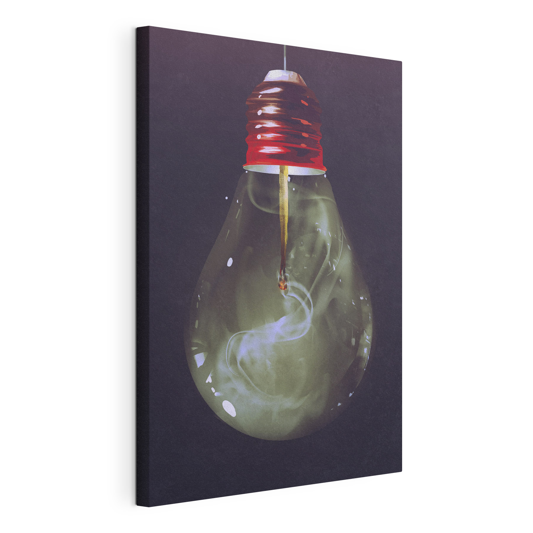 Light bulb with a fire