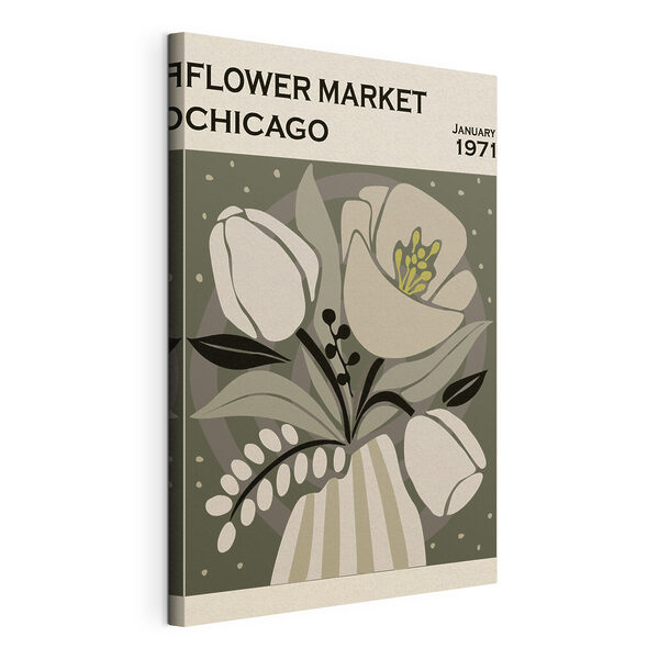 Vintage Chicago Flower Market Art