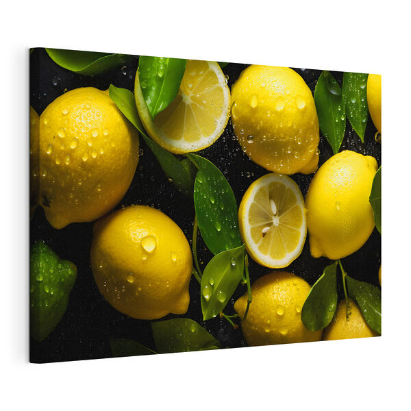 Skupina citronů s listy Obraz Skupina citronů s listy