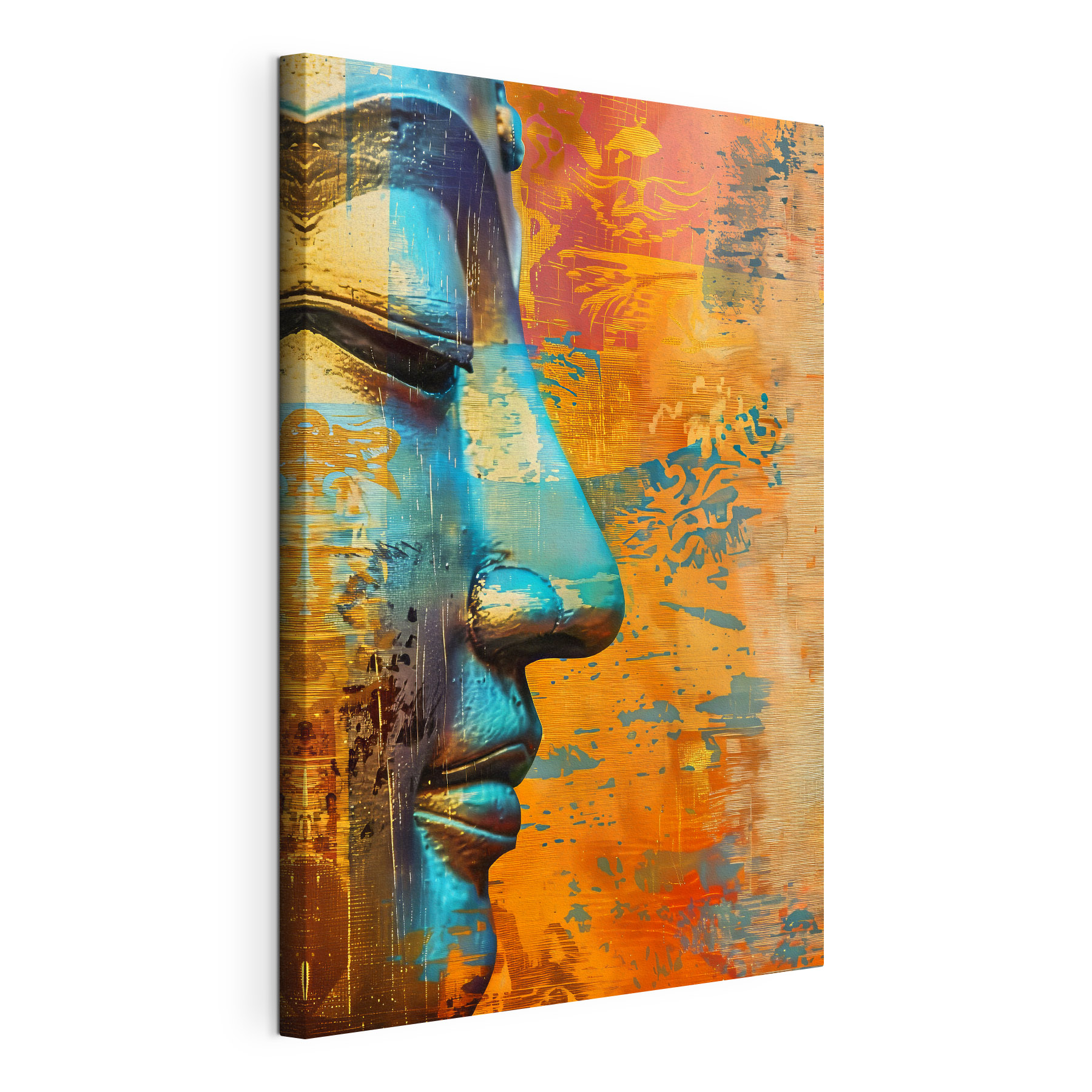 Vibrant face in colorful abstraction