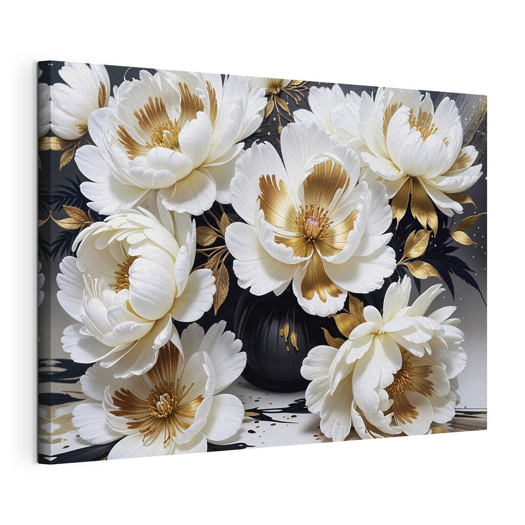 Elegant blooms in a dark vase