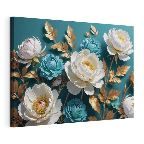 Group of white and blue flowers