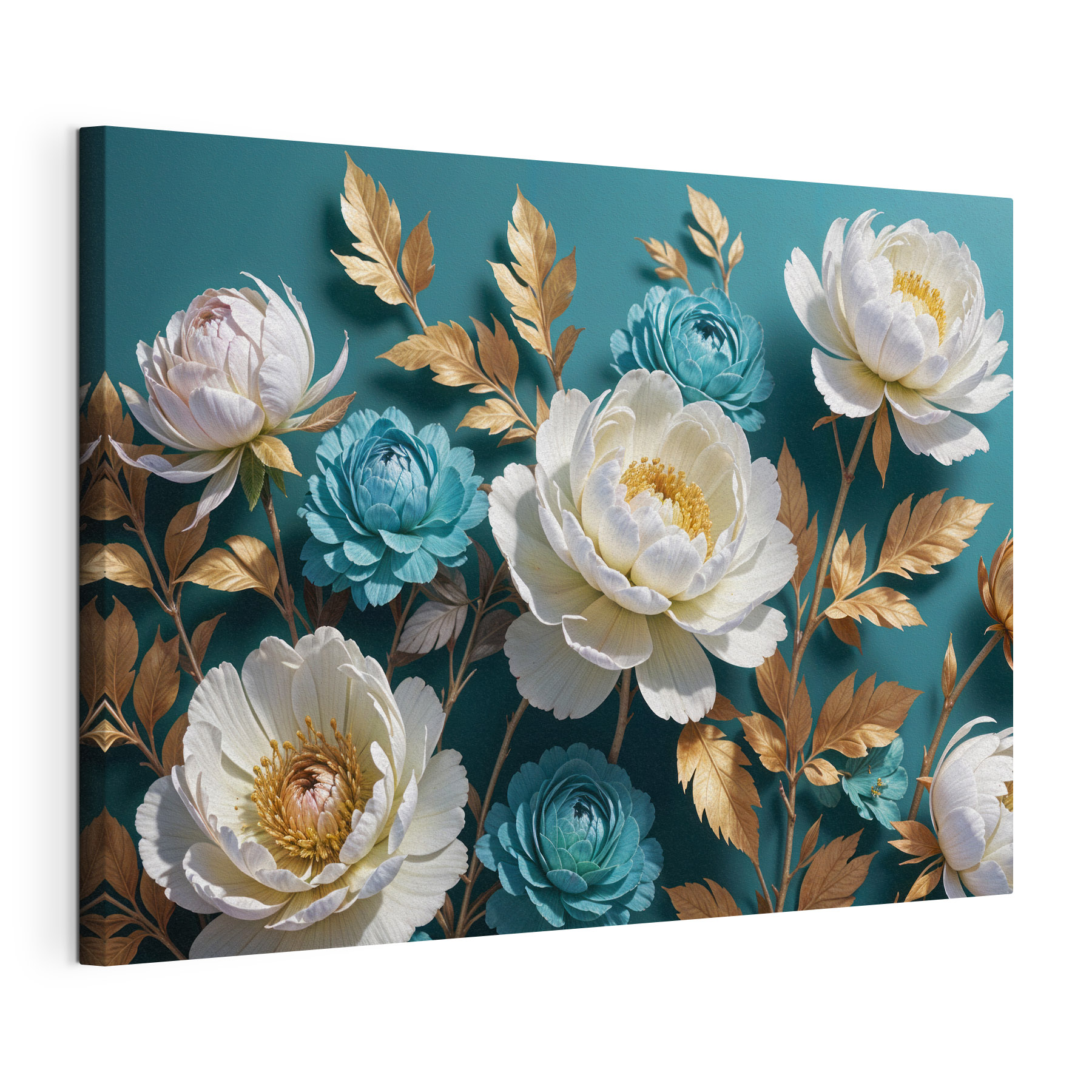Group of white and blue flowers