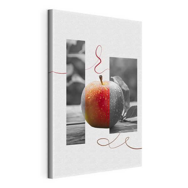 Red and grey apple