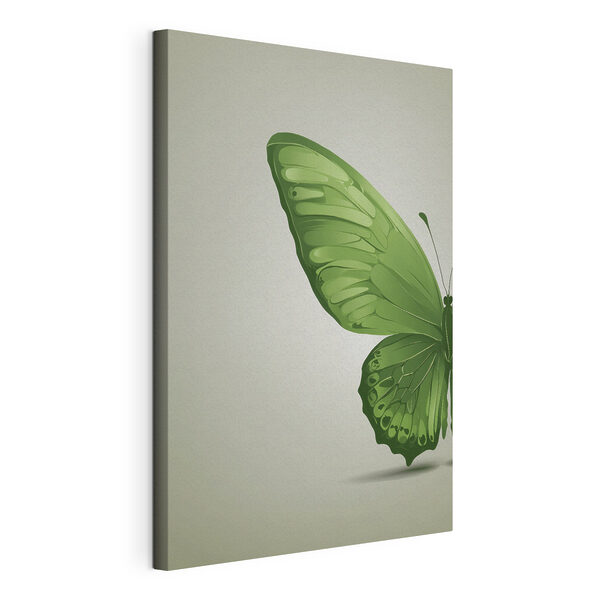 Green butterfly with wings