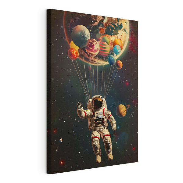 Obraz Astronaut vznášející se ve vesmíru s balónky