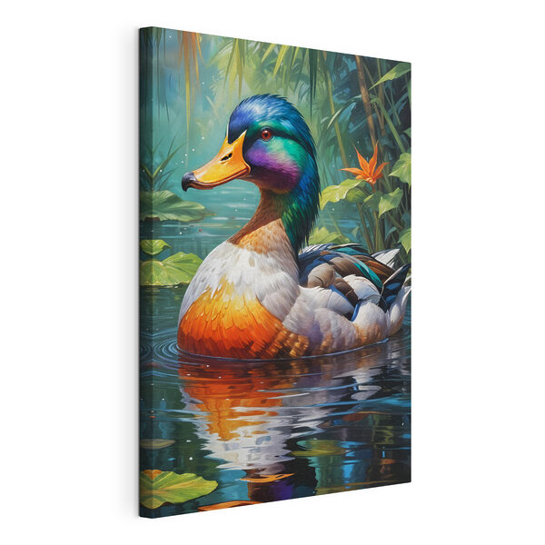 Colorful duck in water Colorful duck in water