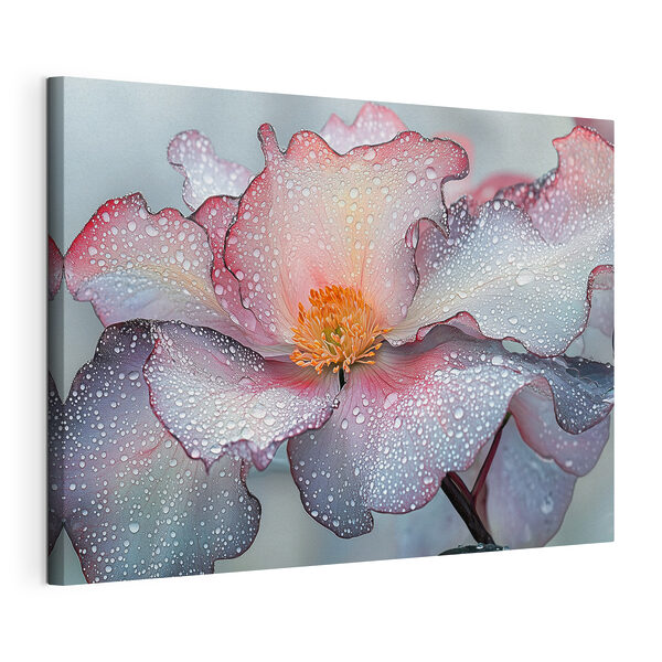 Delicate petals adorned with raindrops Delicate petals adorned with raindrops