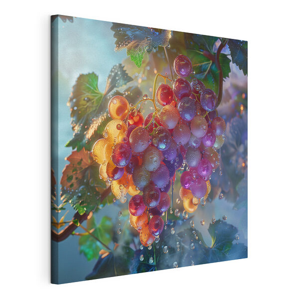 Bunch of grapes with water droplets on them