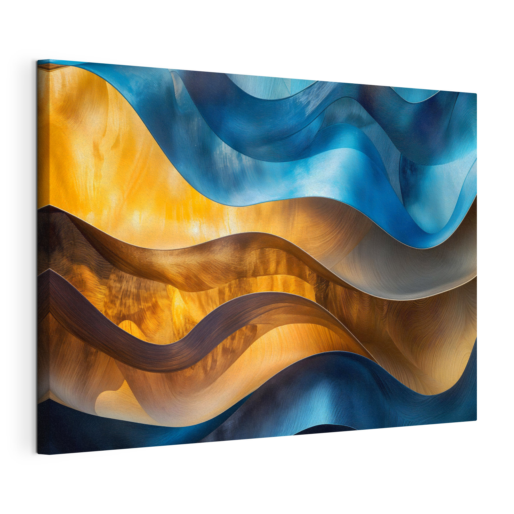 Blue and yellow wavy lines