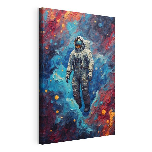 Obraz Astronaut ve vesmíru s barevným pozadím