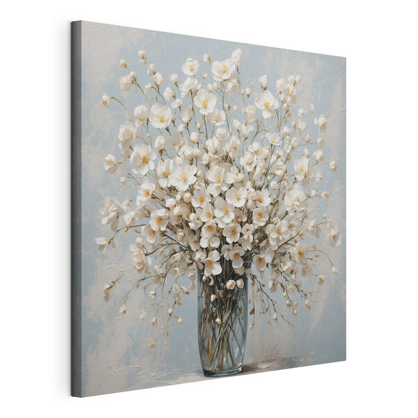Vase of white flowers