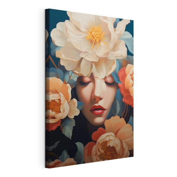 Woman with flowers around her head