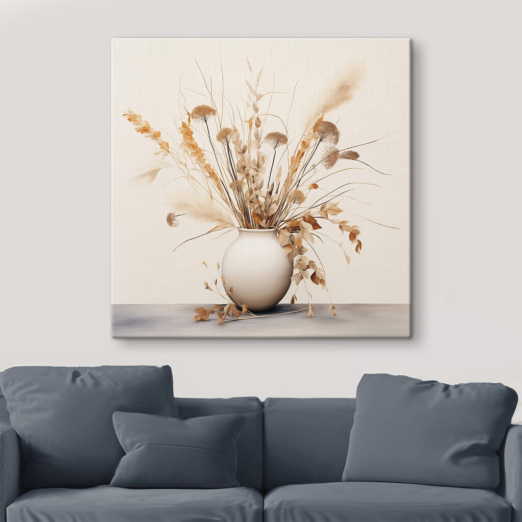 Vase with dried flowers