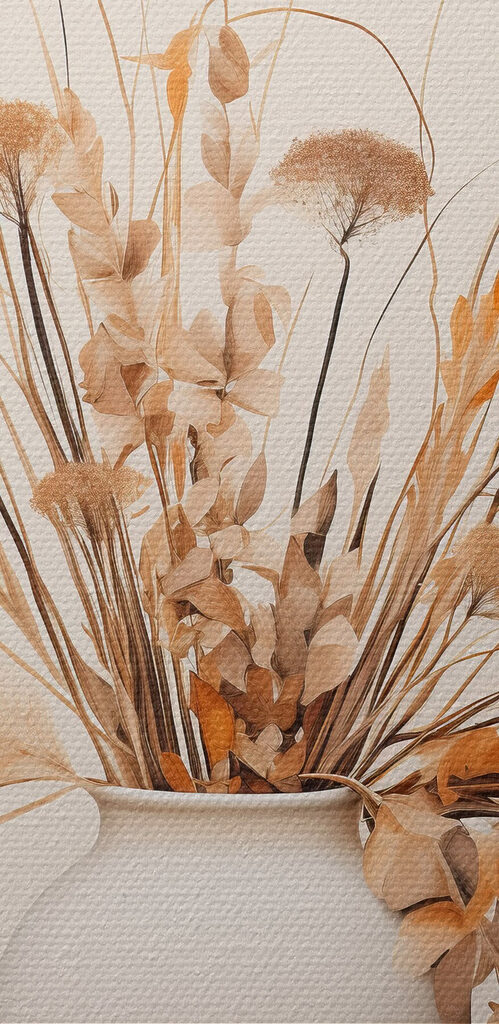 Vase with dried flowers