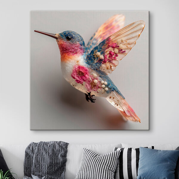 Bird with flowers on it