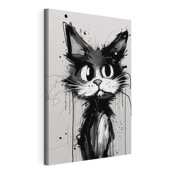 Cat with black paint