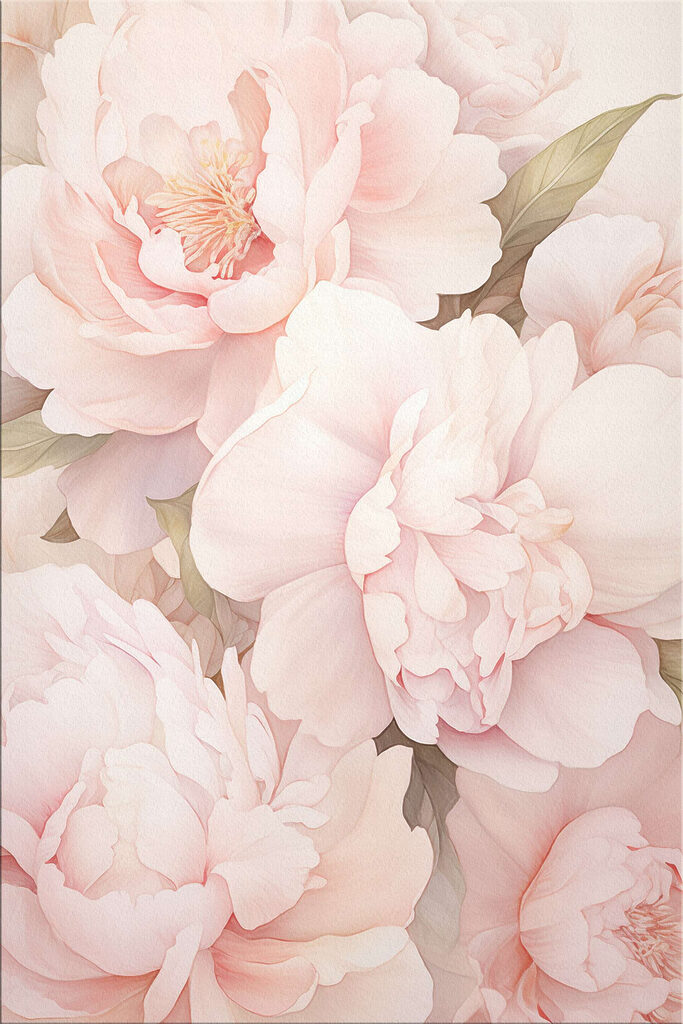 Delicate blooms in soft pastel shades