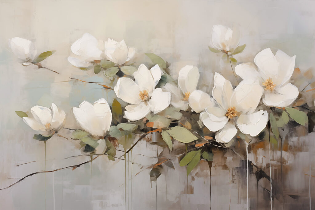 Painting of white flowers