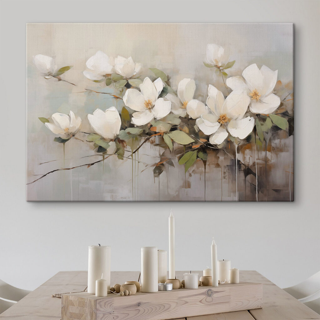Painting of white flowers
