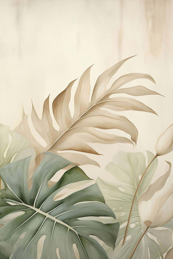 Lush foliage in soft pastel hues