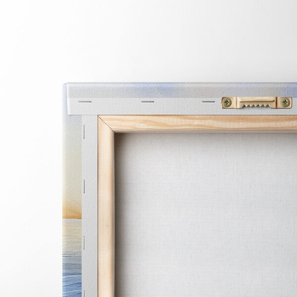 Painting of flowers on a cliff by the ocean