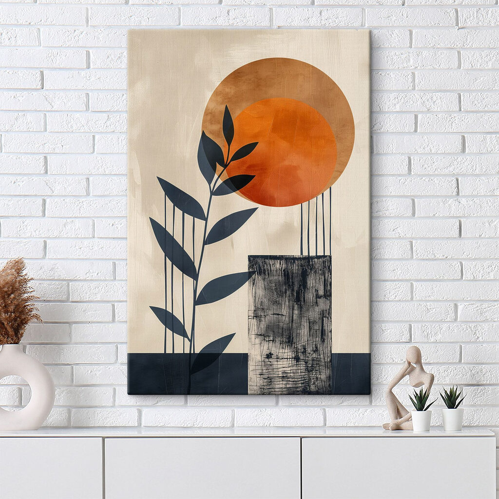 Painting of a plant and a sun