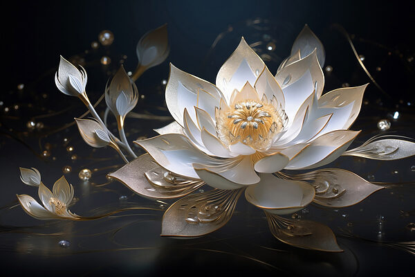 Elegant lotus blooms in soft light