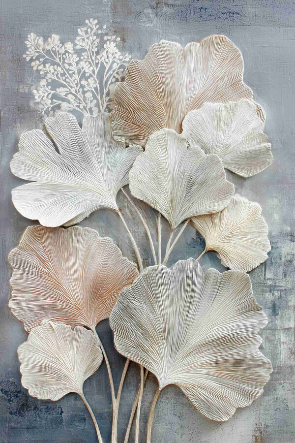 Group of white and brown leaves