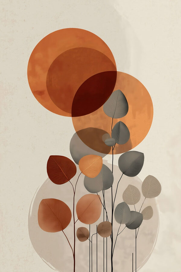 Group of leaves with circles