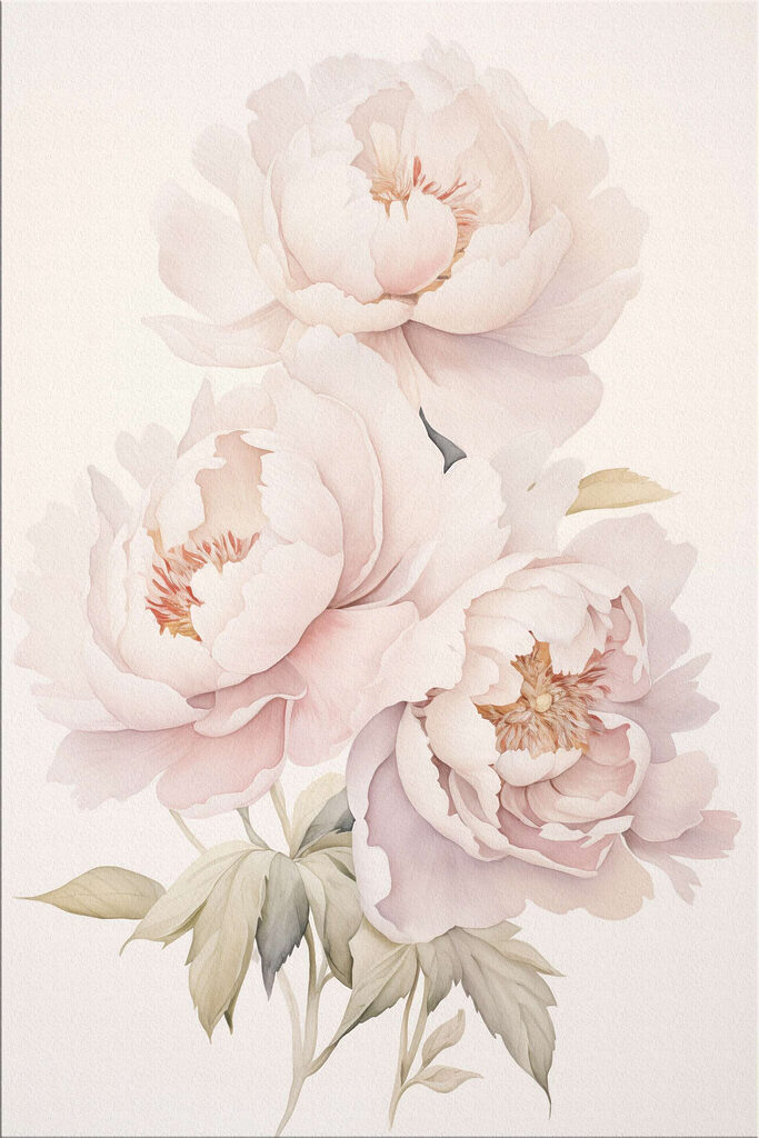 Delicate blooms in soft hues