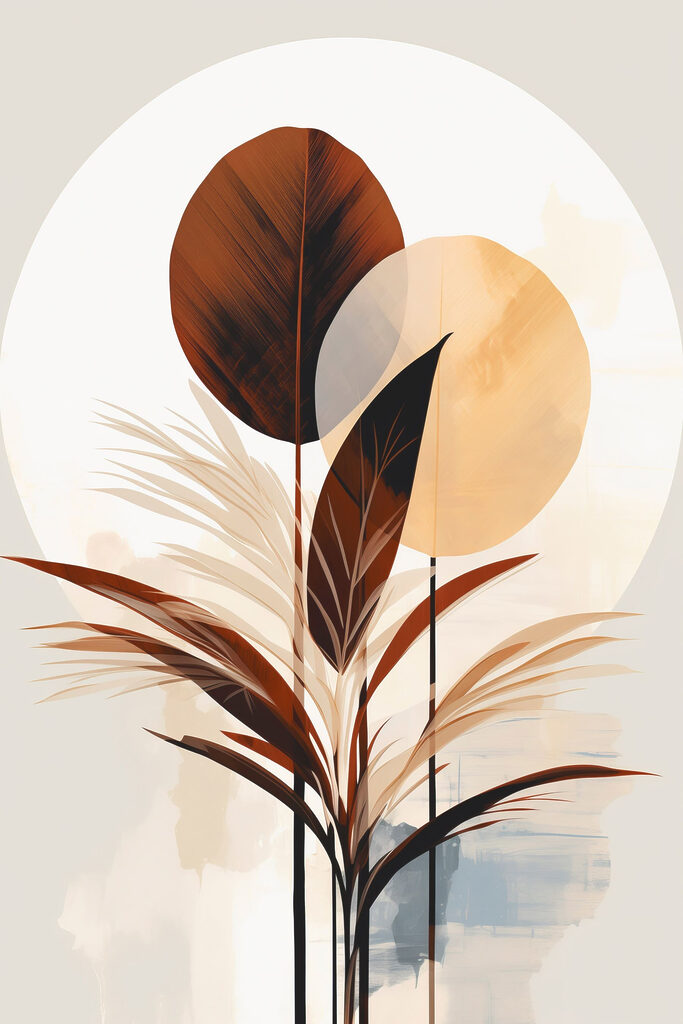 Plant with leaves and circles