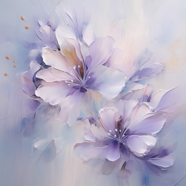 Painting of flowers on a white surface