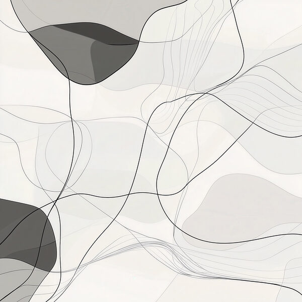 White and black background with black lines
