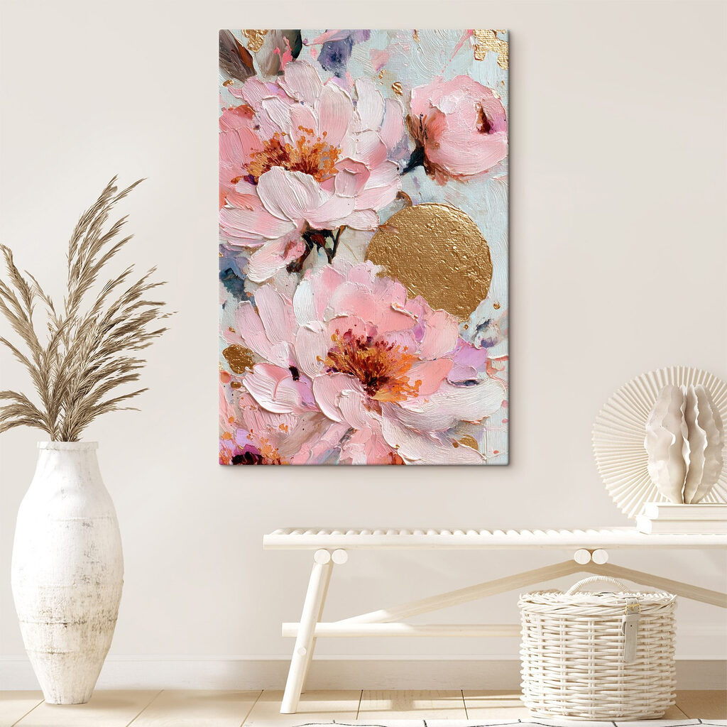Delicate flowers in soft pastel tones