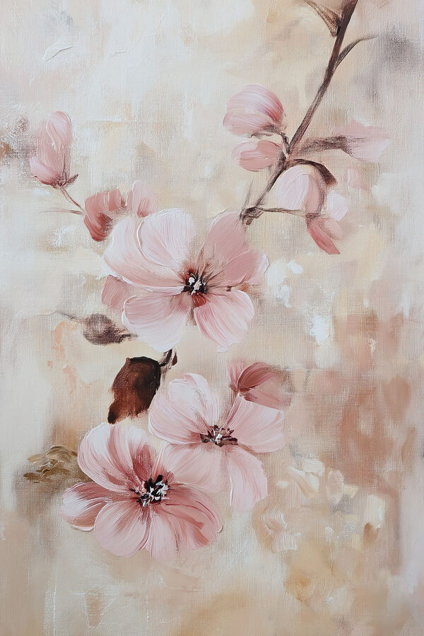 Painting of flowers on a branch Painting of flowers on a branch