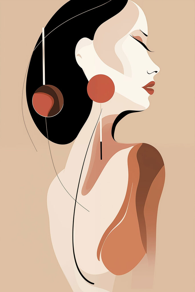 Woman with earrings in her hair