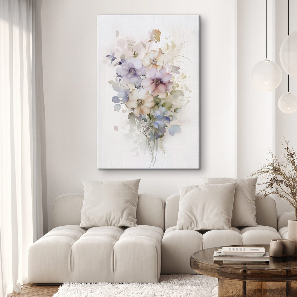 Painting of flowers on a white background