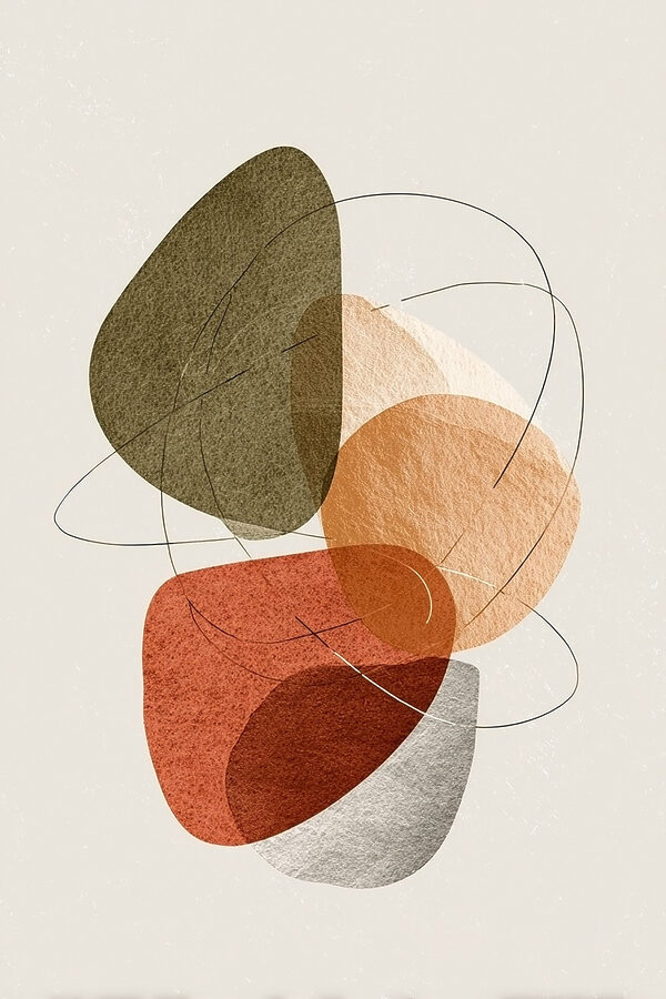 Abstract shapes on neutral background