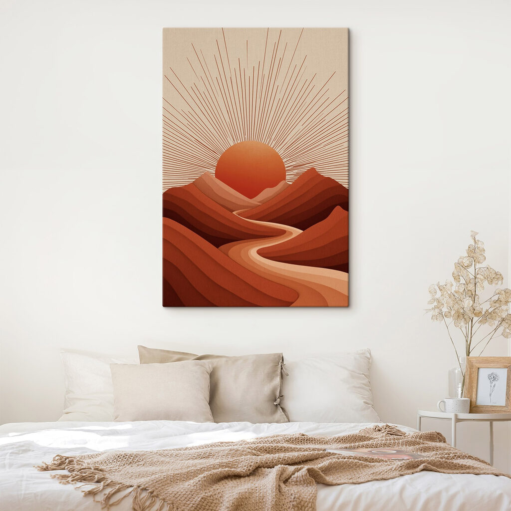 Sun rising over a mountain